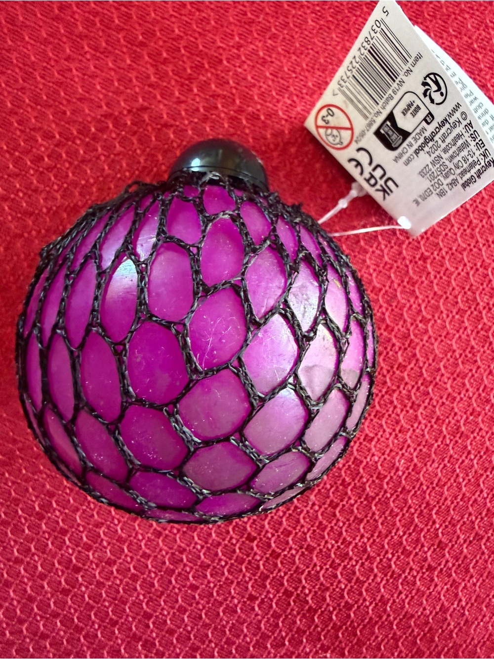 New Gooey Mesh Squishy Ball Purple Keycraft Squeeze Fidget Sensory Toy